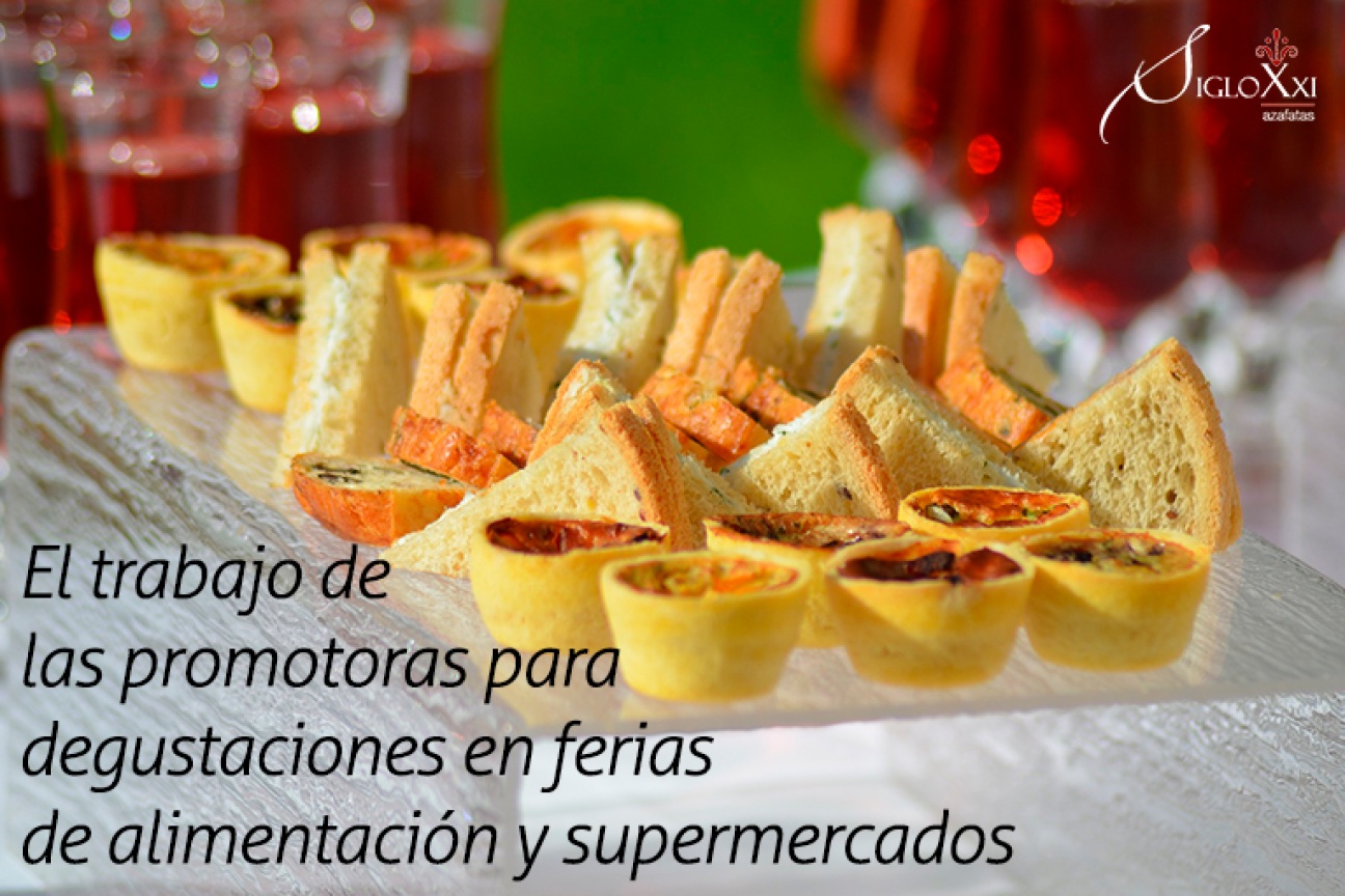 El trabajo de las azafatas promotoras en degustaciones, ferias de alimentación y supermercados